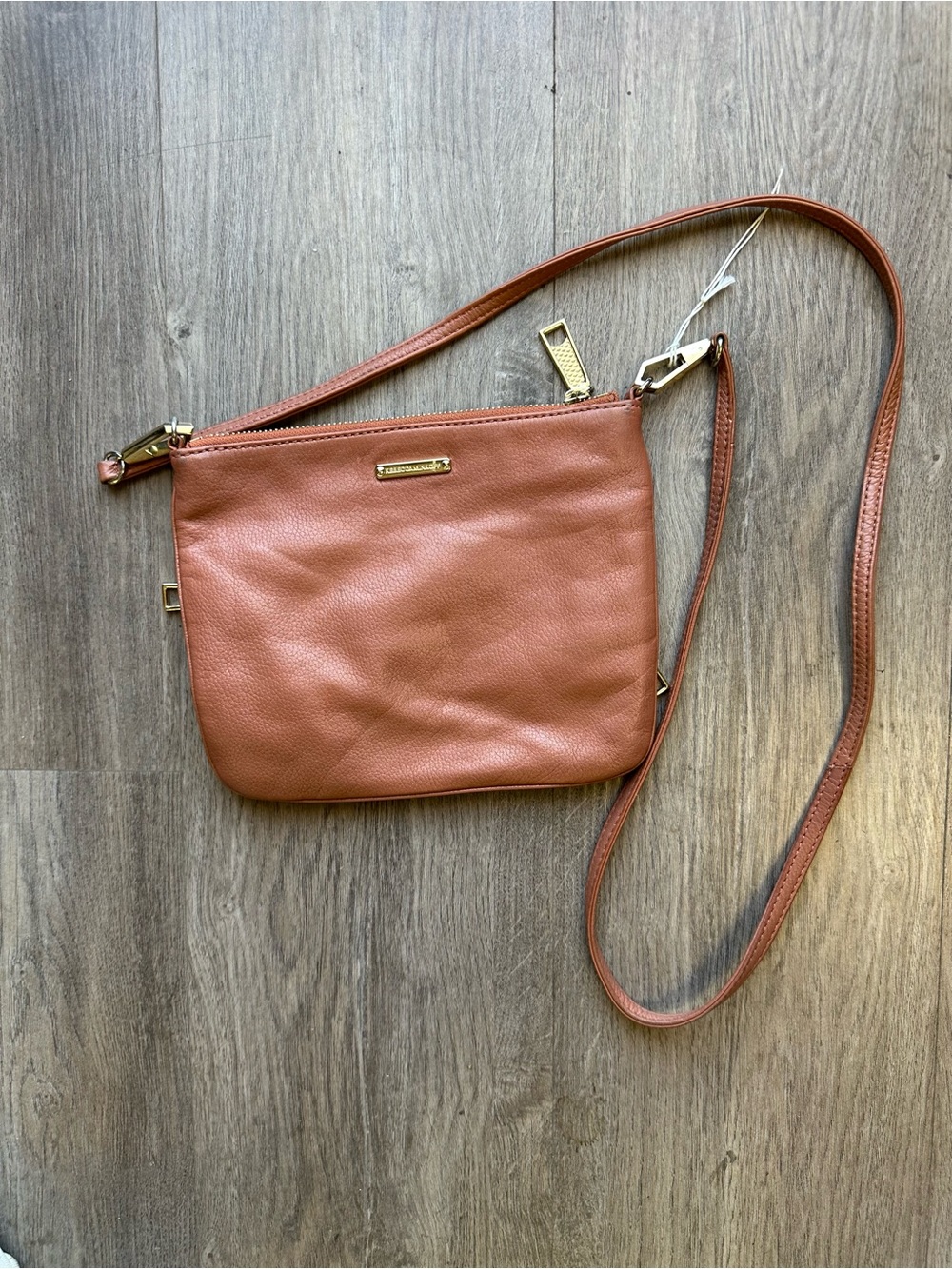 Rebecca Minkoff Tan Leather Crossbody Bag with Gold Hardware